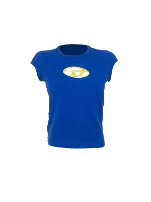 Top azul, manga corta