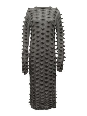 Vestido largo de punto con picos