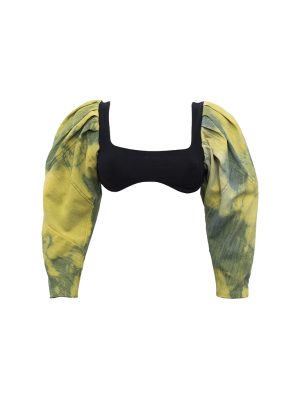 Top negro con mangas bombachas